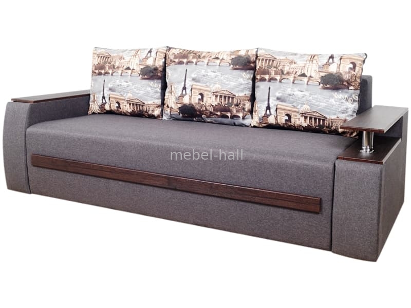 Купить недорого прямой раскладной диван Токио Виркони с выдвижным баром инишей в подлокотнике