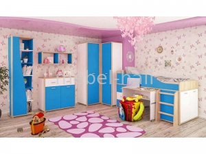 Детская модульная мебель Лео комплект 1 Мебель Сервис Синий