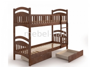 Кровать деревянная двухъярусная ЖАСМИН 90х200 МебиГранд  (без шухляд)