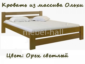 Деревянная двуспальная кровать Моно-Твин 160x200 из массива ольхи