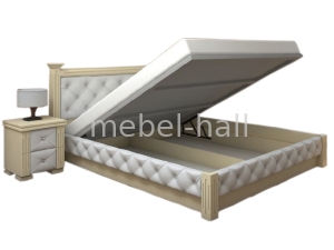 Двуспальная кровать Александра ДаКас с подъемным механизмом и деревянной отделкой