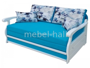 Выкатной диван кровать раскладная Ягуар с деревянными подлокотниками