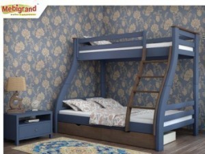 Кровать деревянная двухъярусная семейная АЛЯСКА 90х140х200 МебиГранд  (без шухляд)